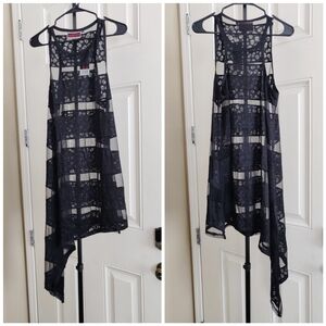 Jawbreaker Skull Asymmetrical Mesh top/ coverup